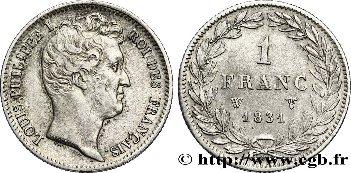 1 franc Louis-Philippe, tête nue 1831 Lille F.209/12 TTB48 