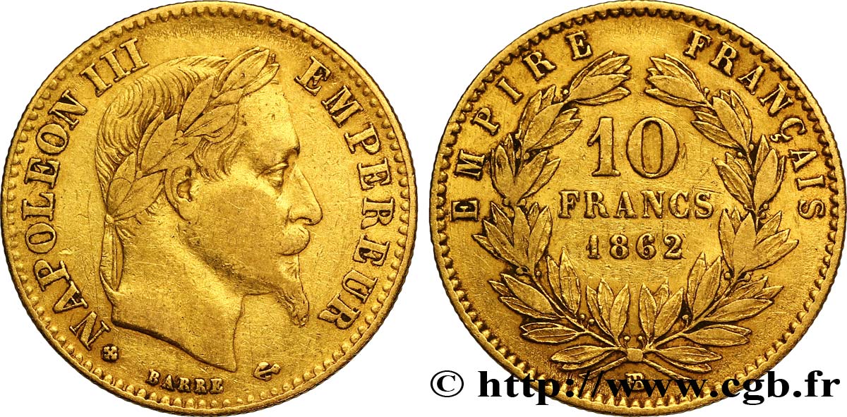 Prix Louis D Or 10 Francs 1862
