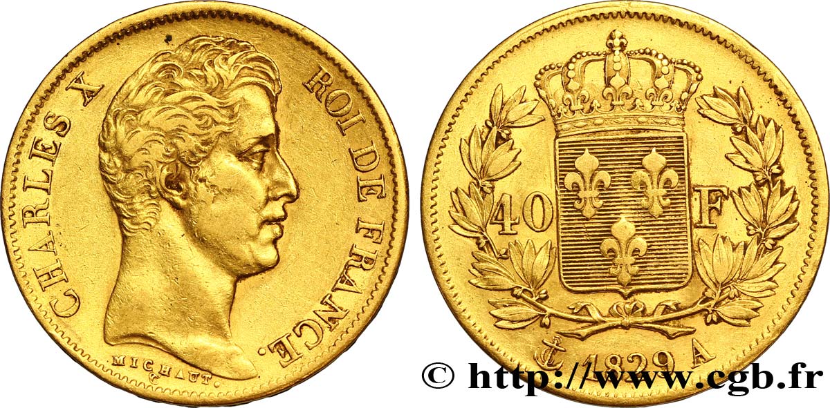 40 francs or Charles X, 2e type 1829 Paris F.544/4 TTB48 