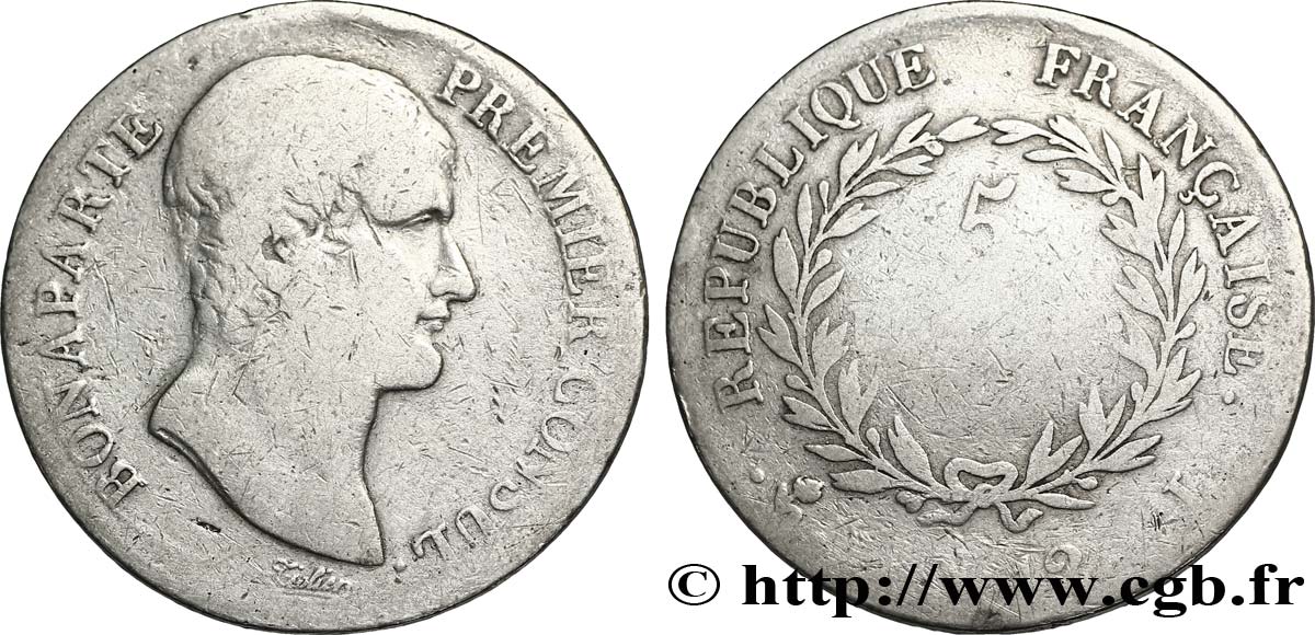 5 francs Bonaparte Premier Consul 1804 Bayonne F.301/18 B10 