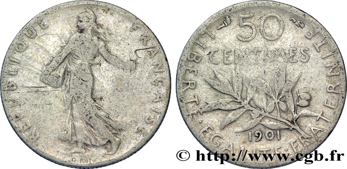 50 centimes Semeuse 1901  F.190/8 TB20 