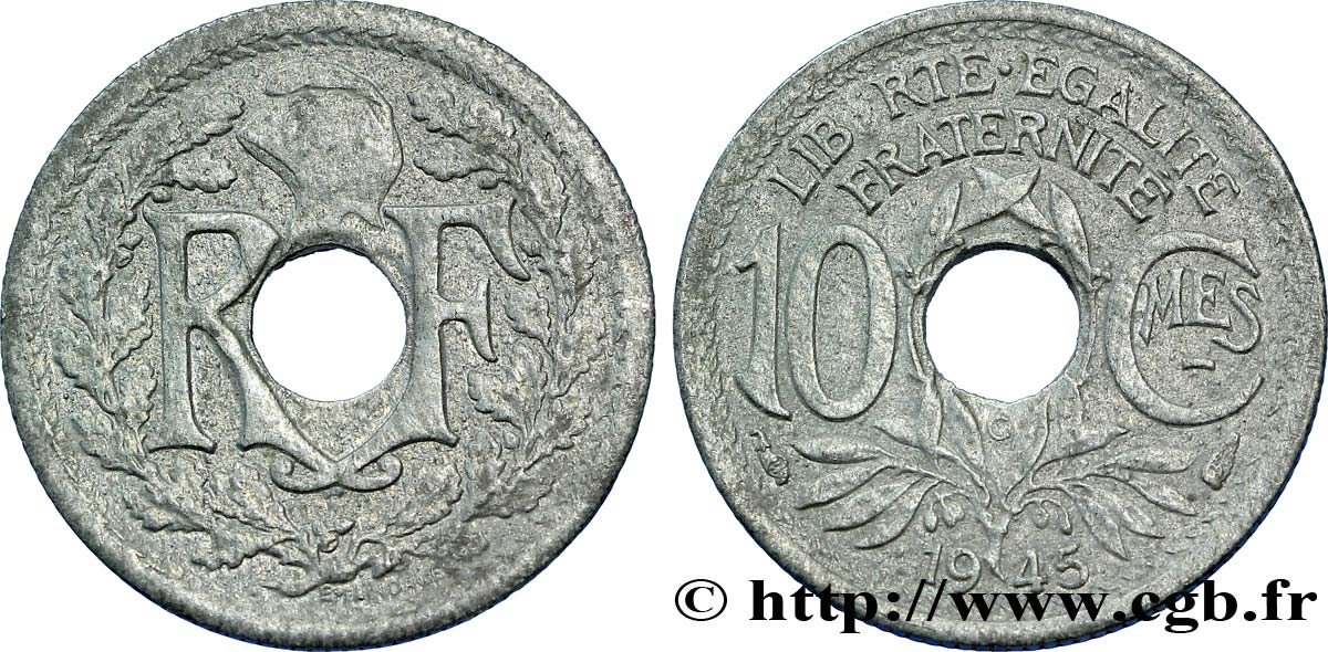 10 centimes Lindauer, petit module  1945 Castelsarrasin F.143/4 XF40 