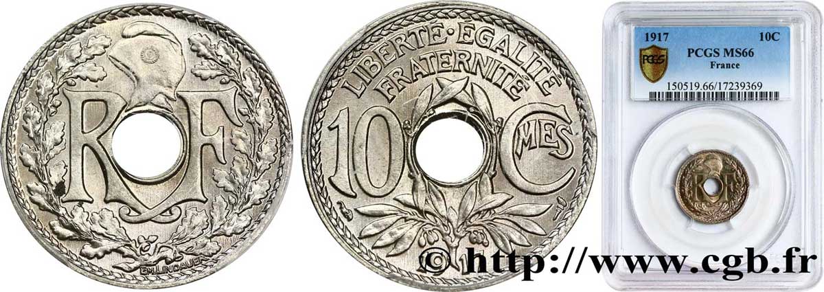 10 centimes Lindauer 1917  F.138/1 ST66 PCGS