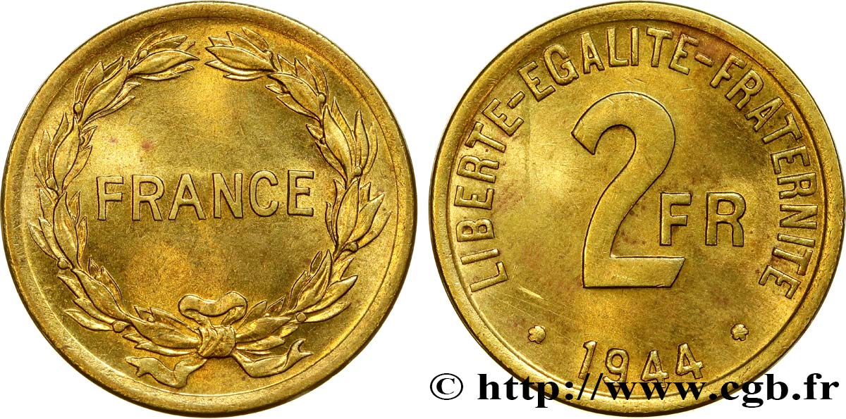 2 francs France 1944  F.271/1 fST64 