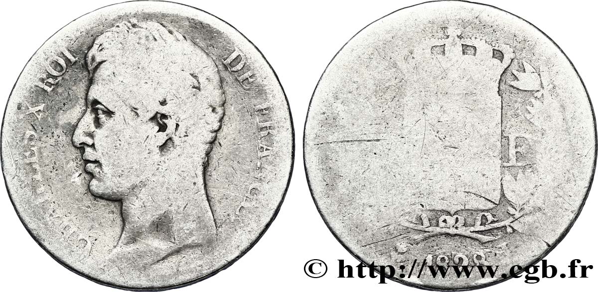 2 francs Charles X 1828 Bayonne F.258/44 GE5 