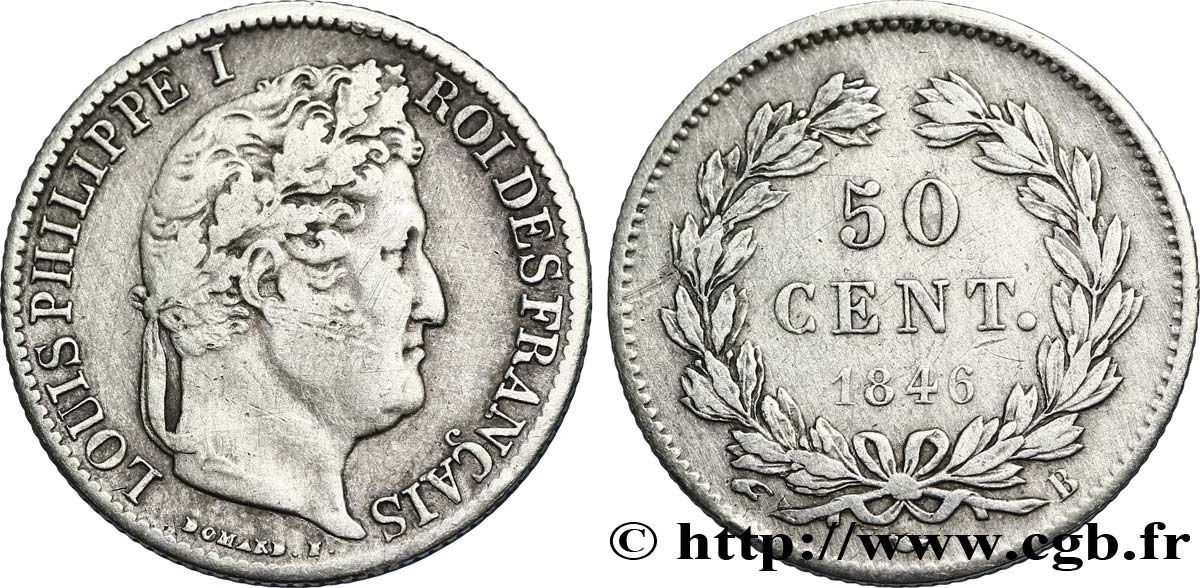 50 centimes Louis-Philippe 1846 Rouen F.183/8 BC25 