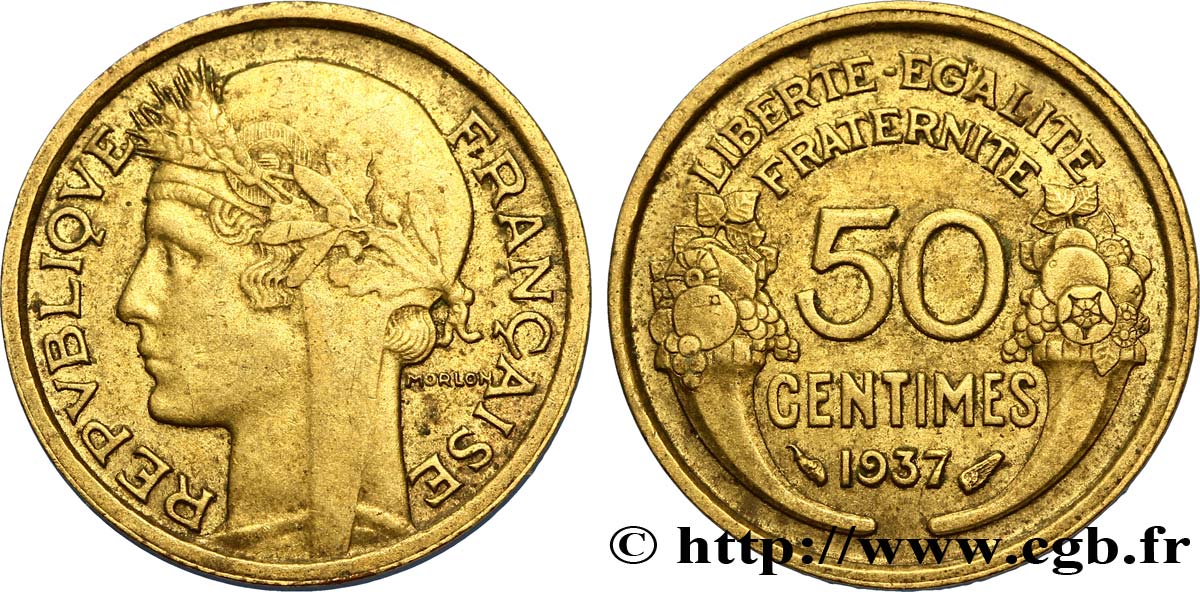 50 centimes Morlon 1937  F.192/13 AU54 