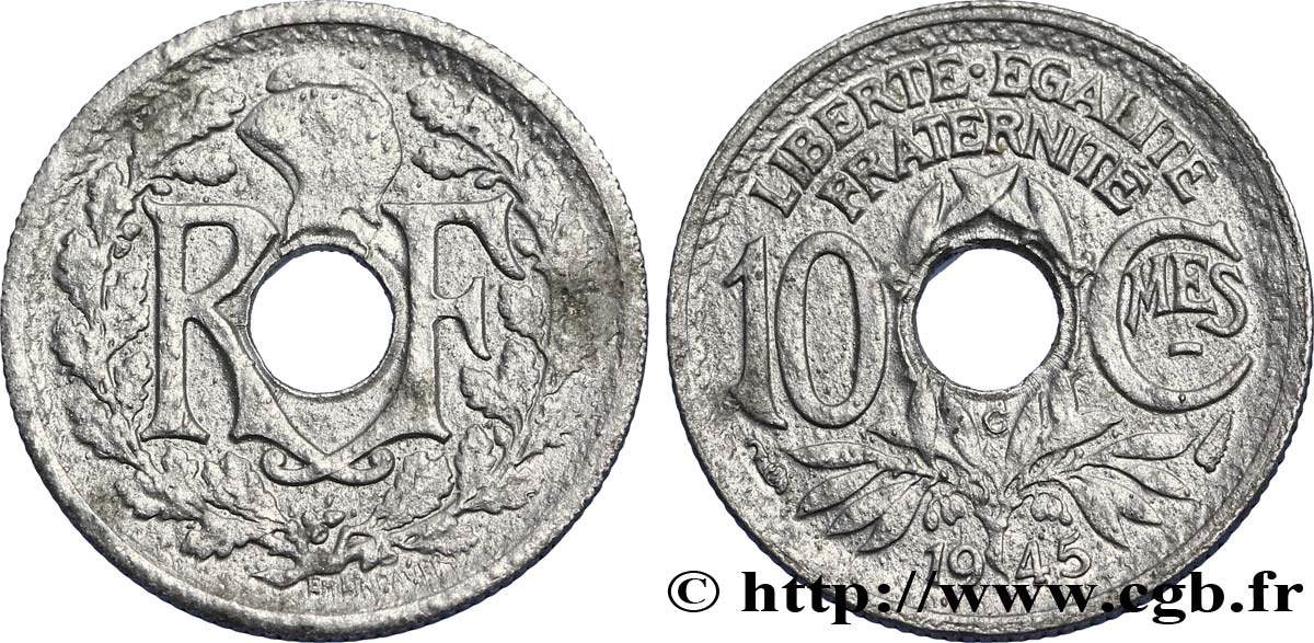 10 centimes Lindauer, petit module  1945 Castelsarrasin F.143/4 TTB48 
