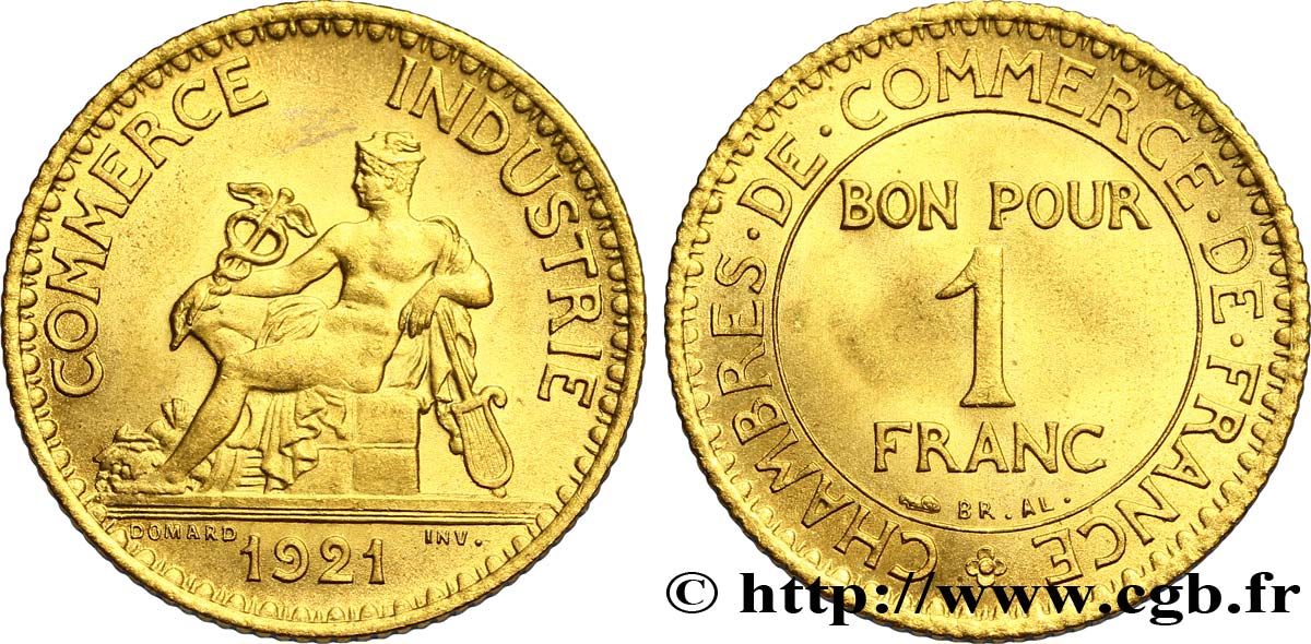 1 franc Chambres de Commerce 1921 Paris F.218/3 SUP60 