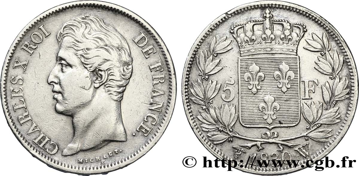 5 francs Charles X, 2e type 1830 Lille F.311/52 MBC45 