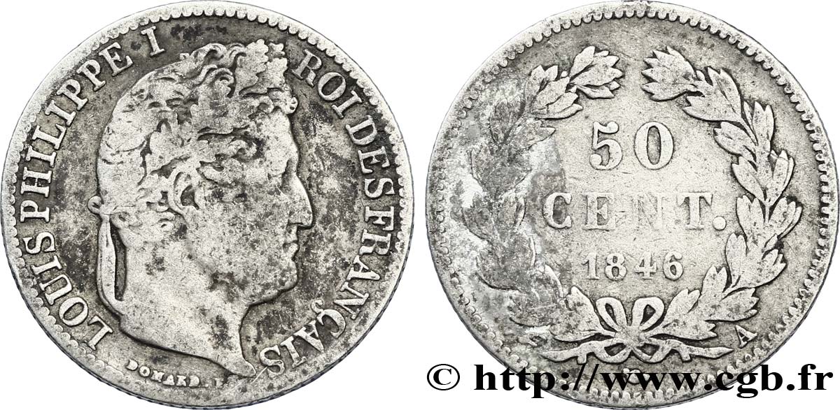 50 centimes Louis-Philippe 1846 Paris F.183/7 F18 