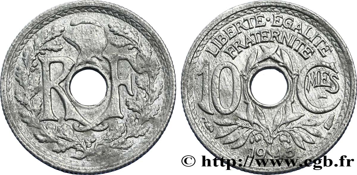 10 centimes Lindauer, petit module 1945  F.143/2 SUP55 