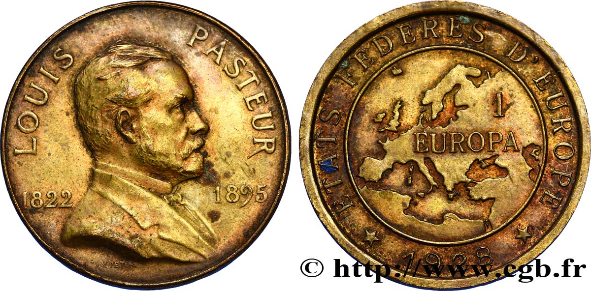 1 europa en bronze 1928  Maz.2620  AU50 