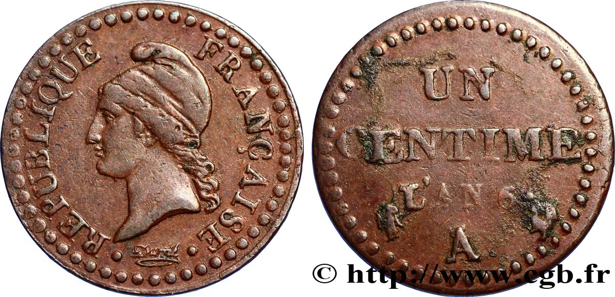 Un centime Dupré, 6 normal 1798 Paris F.100/3 TTB40 