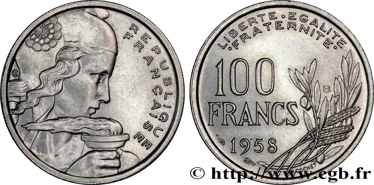 100 francs Cochet 1958 Beaumont-le-Roger F.450/14 MBC50 