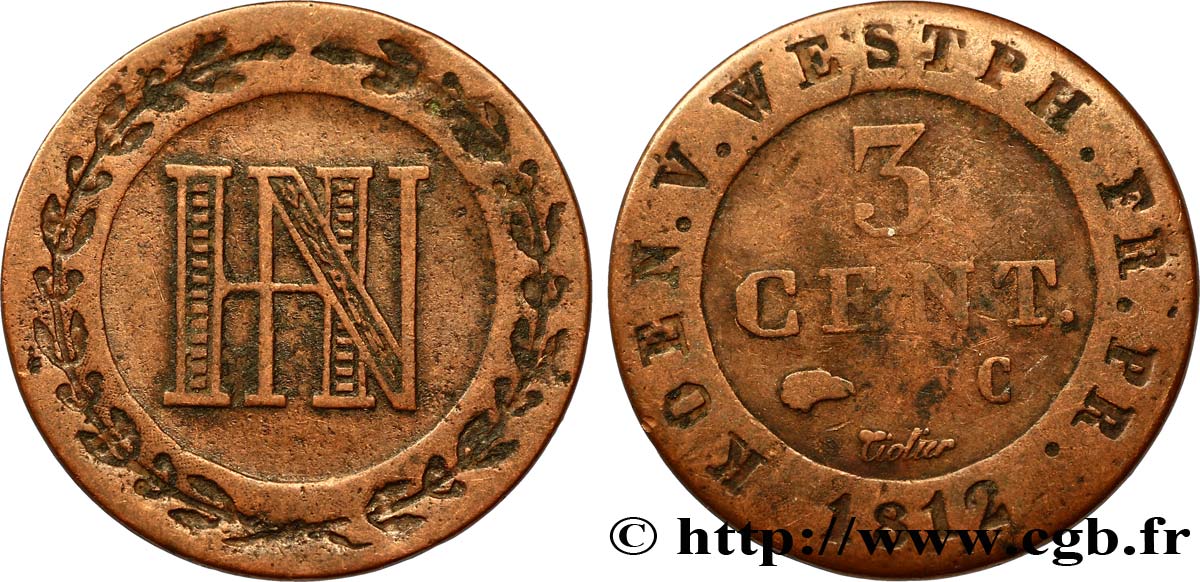 3 cent. 1812 Cassel VG.2038  TTB40 