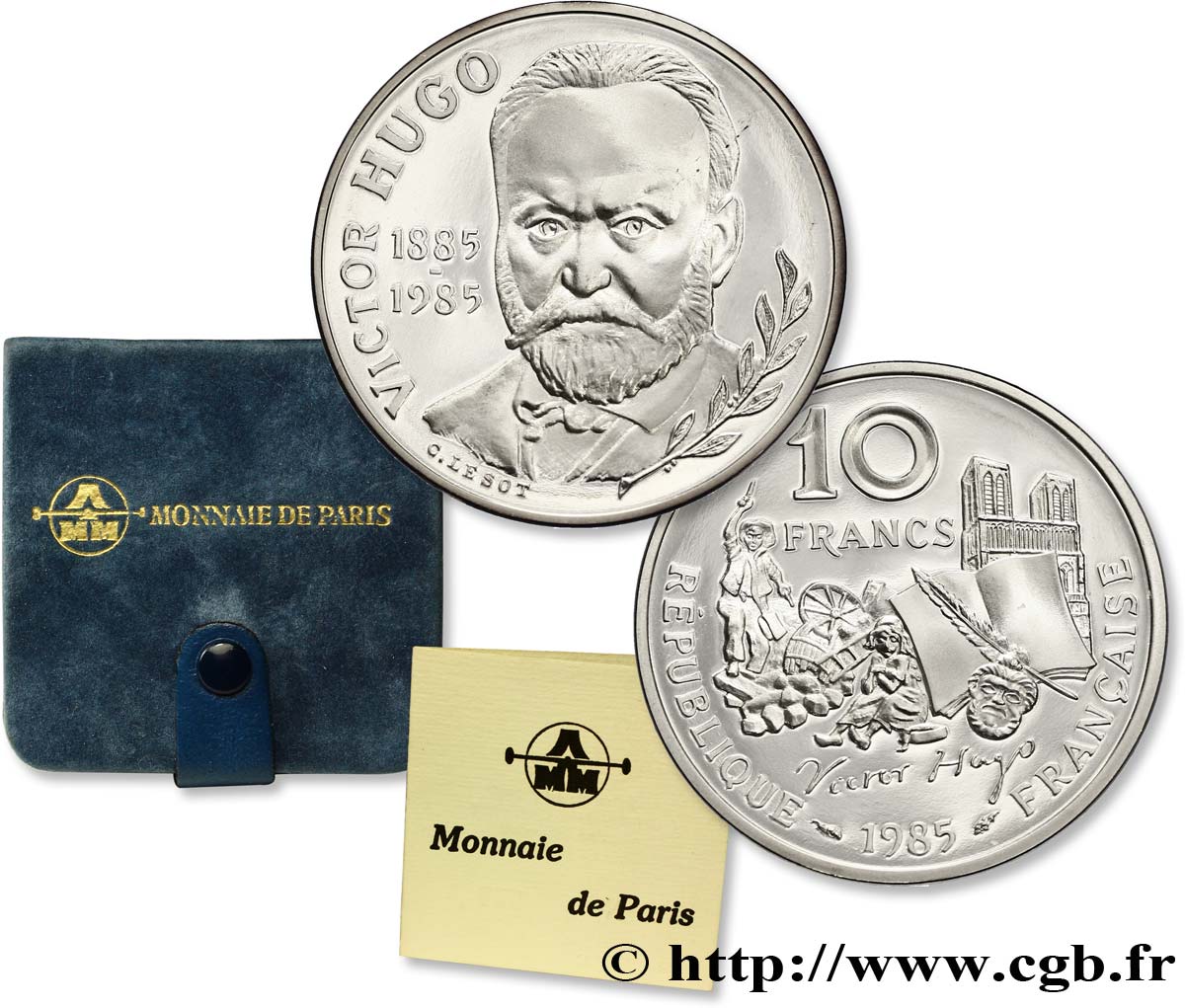 Belle Épreuve 10 francs Victor Hugo 1985 Paris F.370/2 var. FDC68 