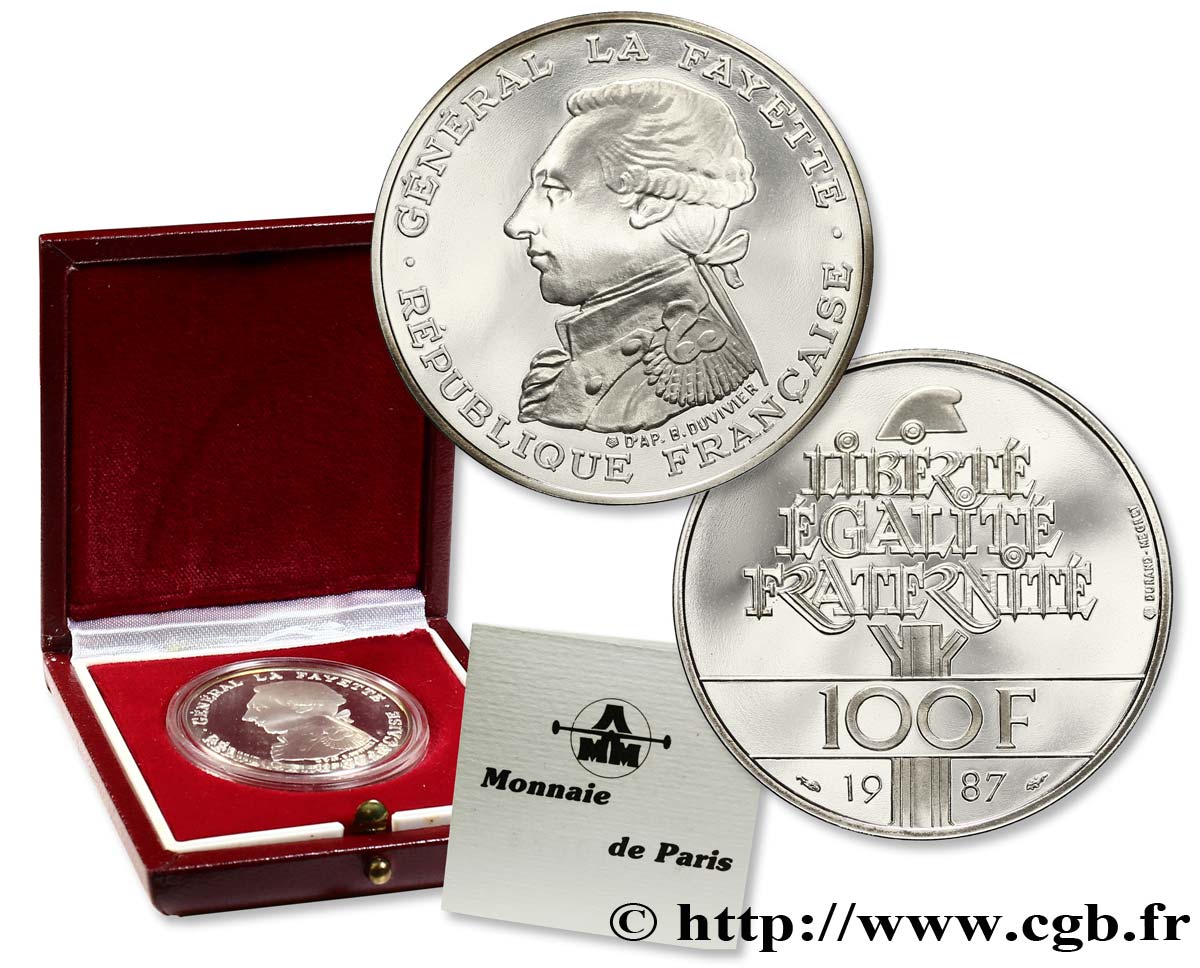 Belle Épreuve 100 francs Égalité - La Fayette 1987 Paris F.455/2 var. FDC66 