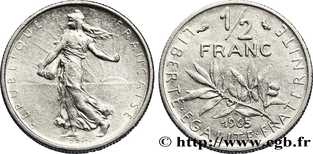 1/2 franc Semeuse 1965 Paris F.198/3 MBC45 