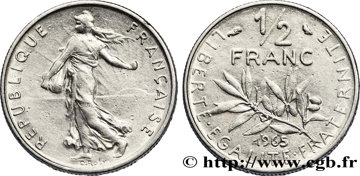 1/2 franc Semeuse 1965 Paris F.198/4 SS48 