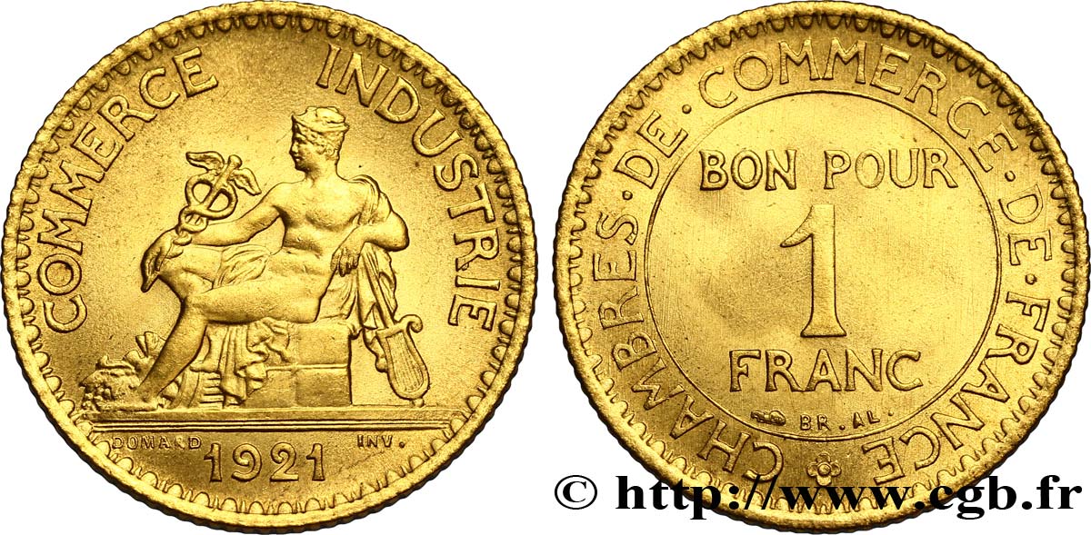 1 franc Chambres de Commerce 1921 Paris F.218/3 SPL63 