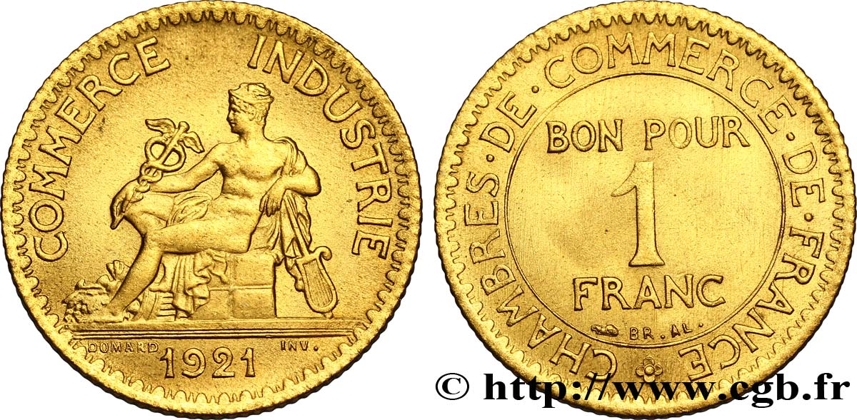 1 franc Chambres de Commerce 1921 Paris F.218/3 SPL63 