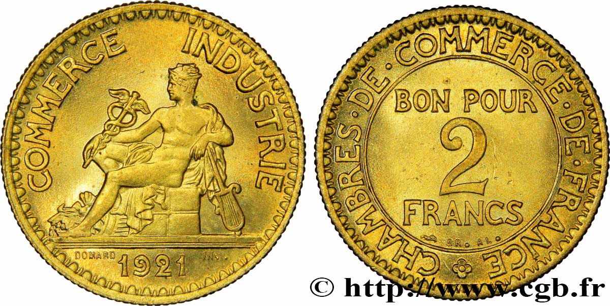 2 francs Chambres de Commerce 1921  F.267/3 SUP62 