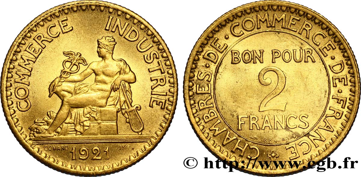 2 francs Chambres de Commerce 1921  F.267/3 SUP62 
