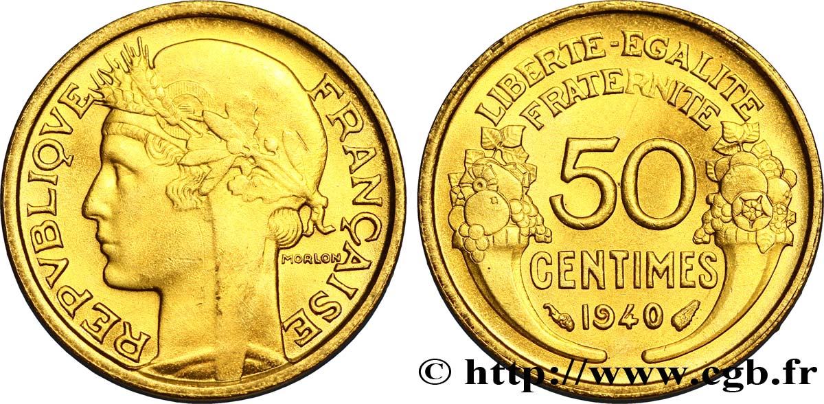50 centimes Morlon 1940  F.192/17 MS62 
