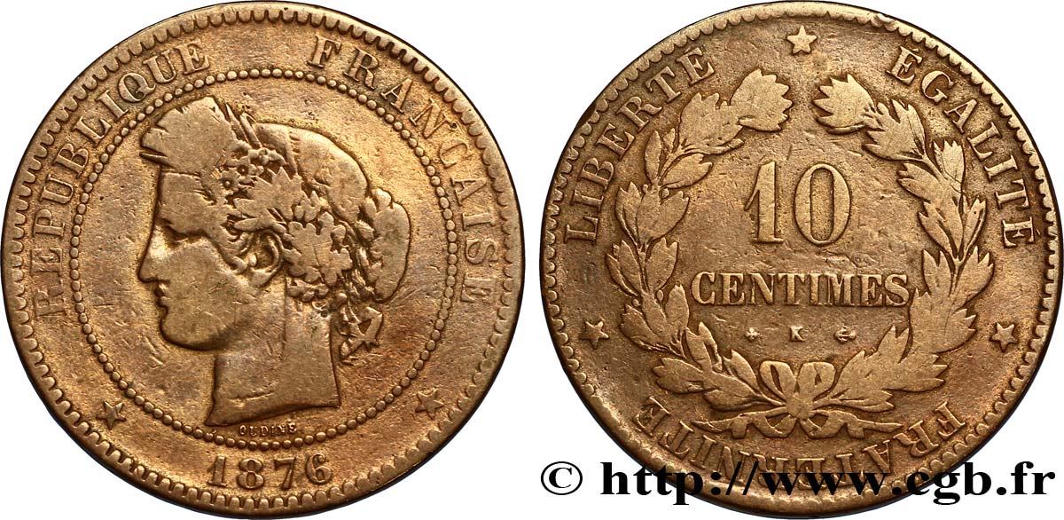 10 centimes Cérès 1876 Bordeaux F.135/17 B12 