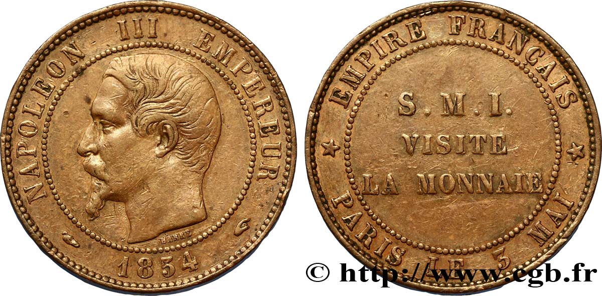 Module Dix Centimes, visite à la Monnaie de Paris 1854 Lille VG.3401  XF48 