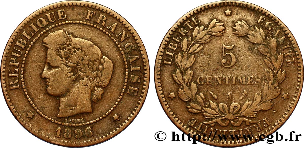5 centimes Cérès 1896 Paris F.118/38 BC15 