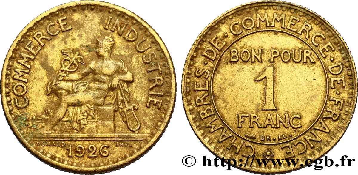 1 franc Chambres de Commerce 1926 Paris F.218/8 SS45 
