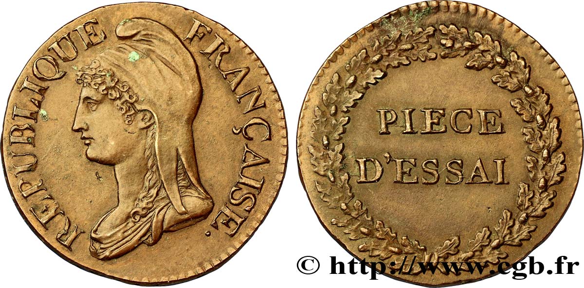 Essai de 2 francs Bonaparte Premier Consul au type du décime Dupré, petit module n.d. - F.-/- SUP58 