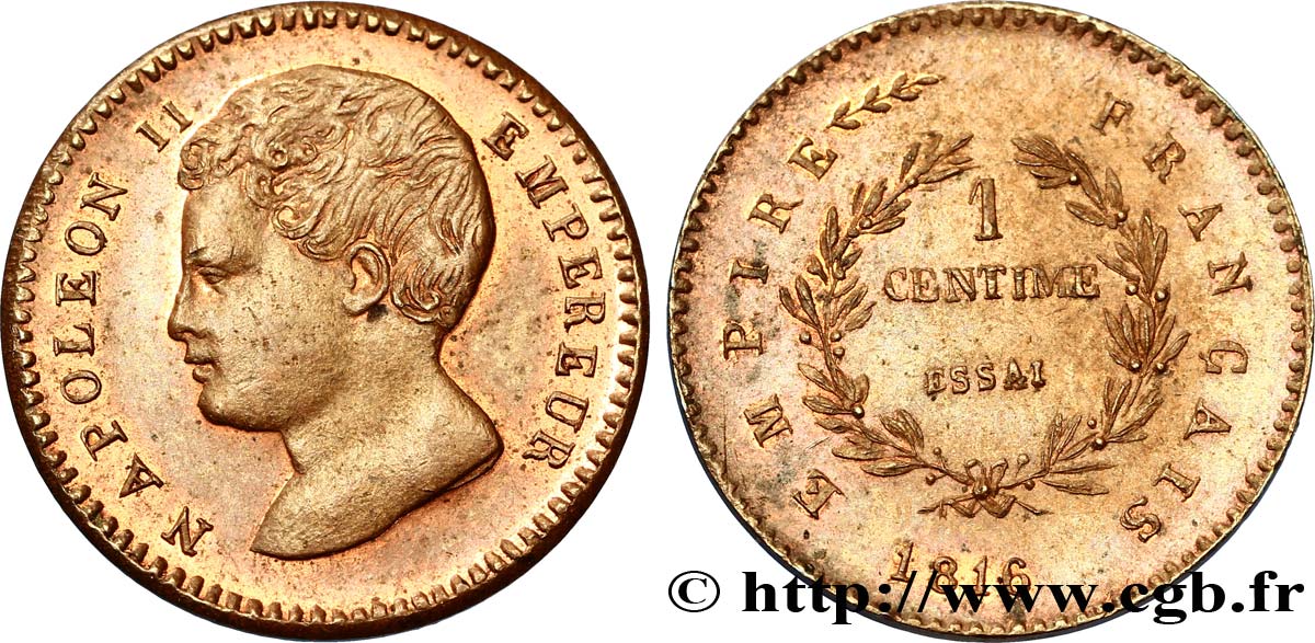 Essai de 1 centime en bronze 1816  VG.2415  EBC60 