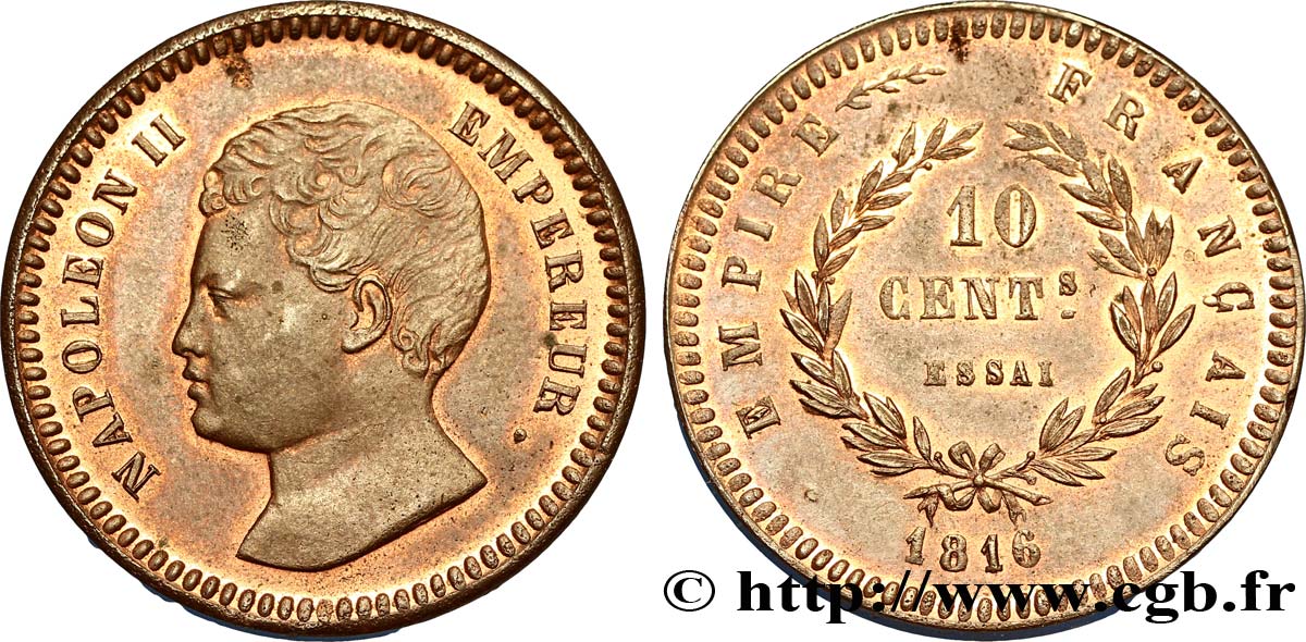 Essai de 10 centimes en bronze 1816   VG.2412  SPL58 