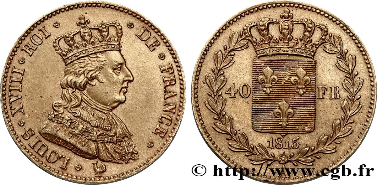 Essai de 40 francs de Tiolier 1815 Paris VG.2429   EBC62 