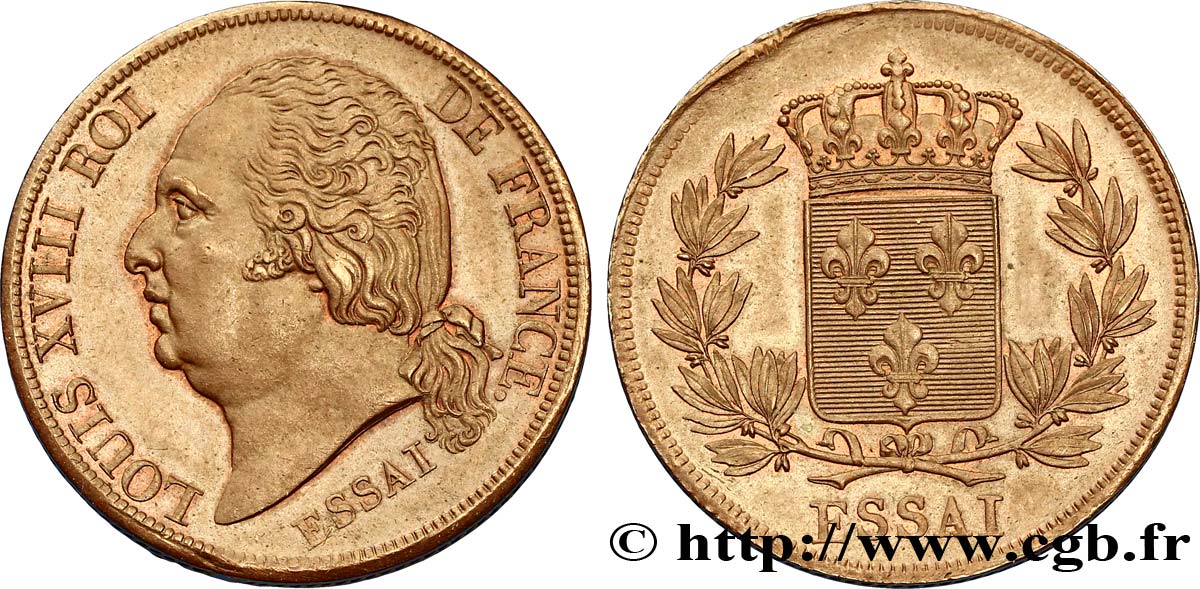 Essai de 5 centimes en bronze, sans indication de la valeur faciale 1821 Paris VG.2535  SUP58 
