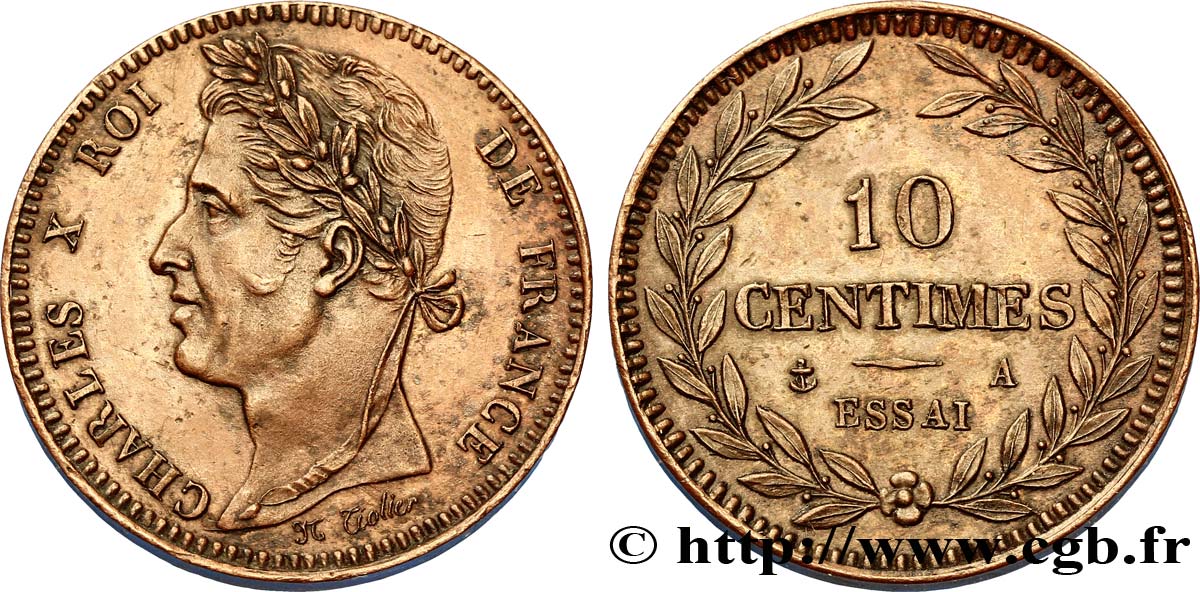 Essai de 10 centimes en cuivre n.d. Paris VG.2616  XF48 