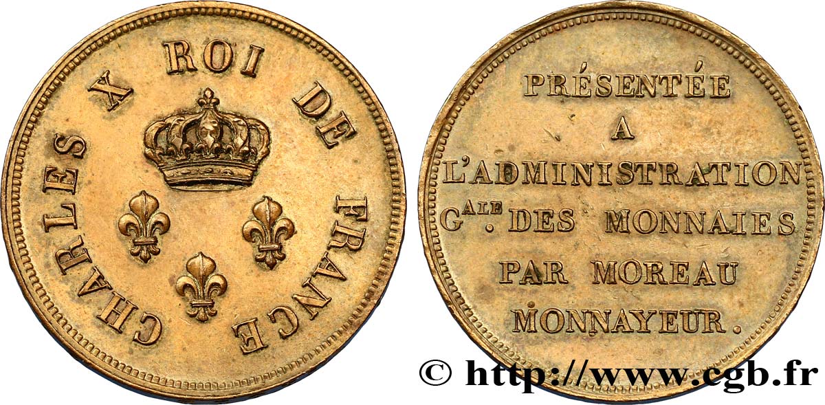Essai de virole au module de 2 francs par Moreau 1824 Paris VG.2611  TTB50 