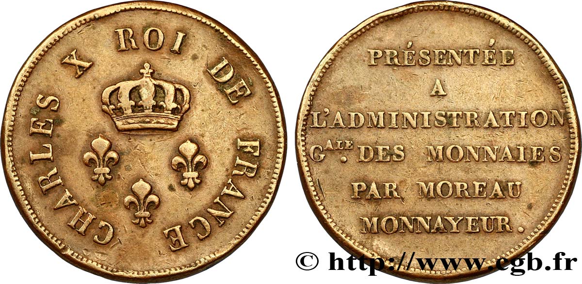 Essai de virole au module de 2 francs par Moreau 1824 Paris VG.2611  S20 