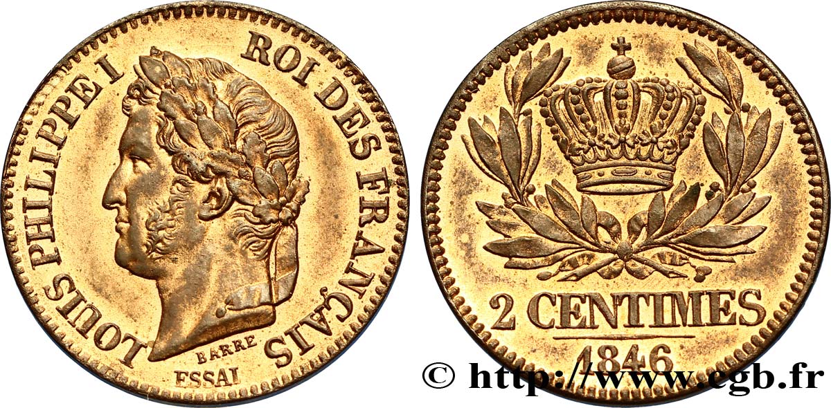 Essai de 2 centimes 1846 Paris VG.2982  MS62 
