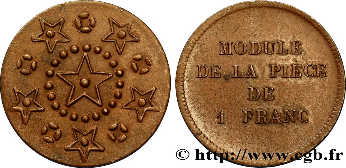 Module de 1 franc, épreuve étoilée n.d.  VG.-  SUP58 