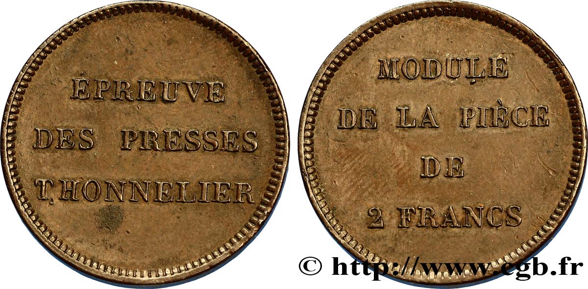 Module de 2 francs de Thonnelier n.d.  VG.2792  VZ58 