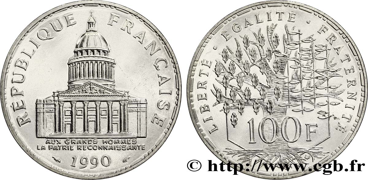 100 francs Panthéon 1990  F.451/10 SUP62 