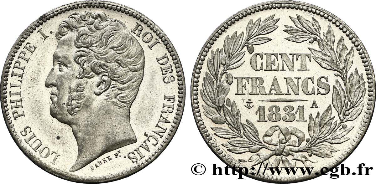 Essai de 100 francs en étain par Barre 1831 Paris VG.2737  SUP62 