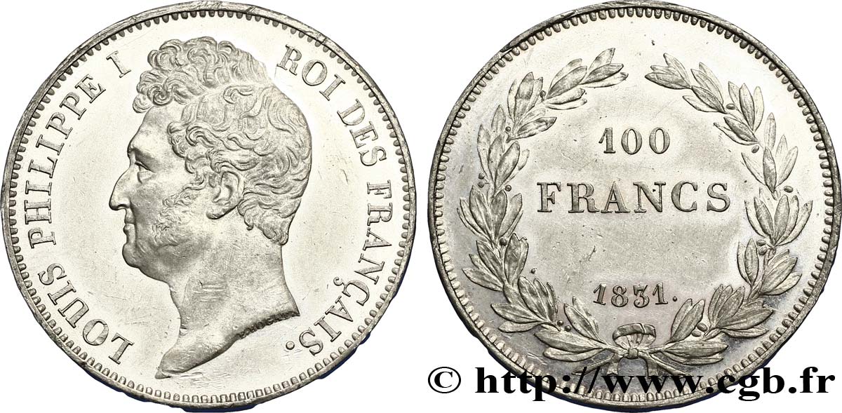 Essai de 100 francs en étain par Rogat 1831 Paris VG.2745  SPL62 