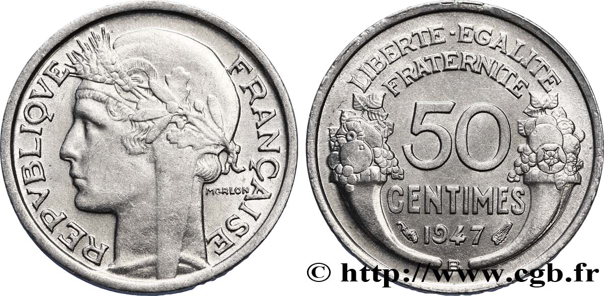50 centimes Morlon, légère 1947 Beaumont-le-Roger F.194/11 SUP60 