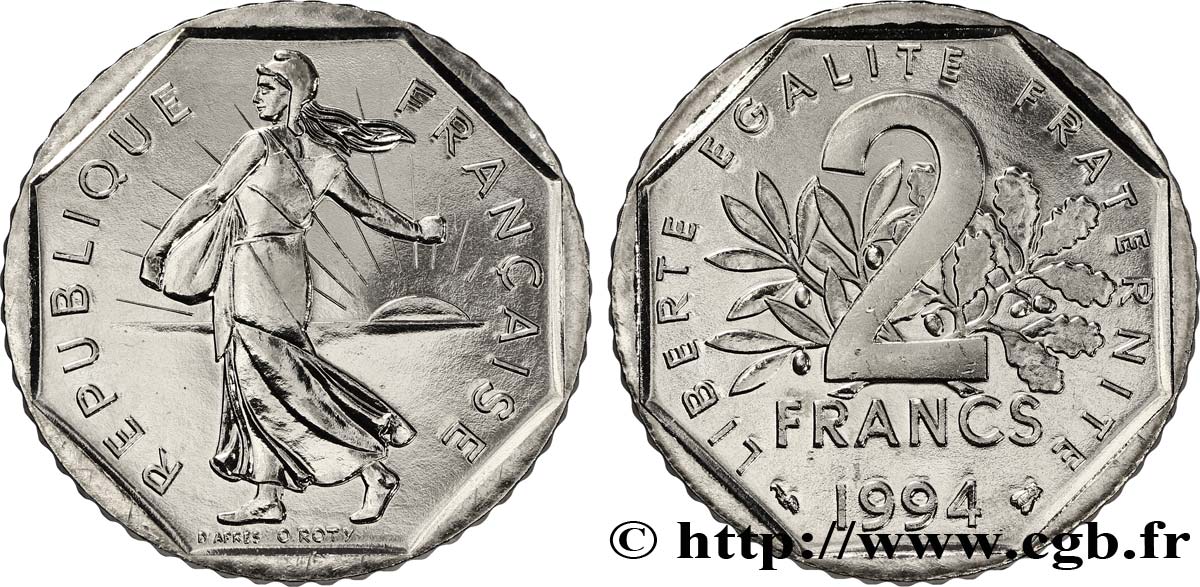 2 francs Semeuse, nickel 1994 Pessac F.272/22 fST63 