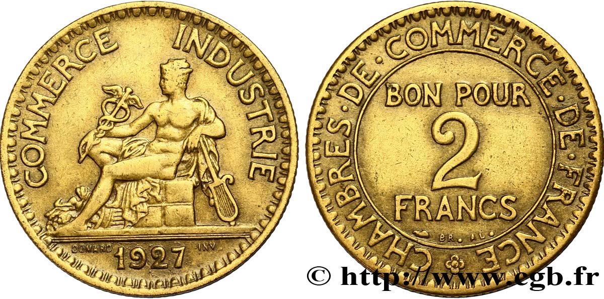 2 francs Chambres de Commerce 1927  F.267/9 MBC45 